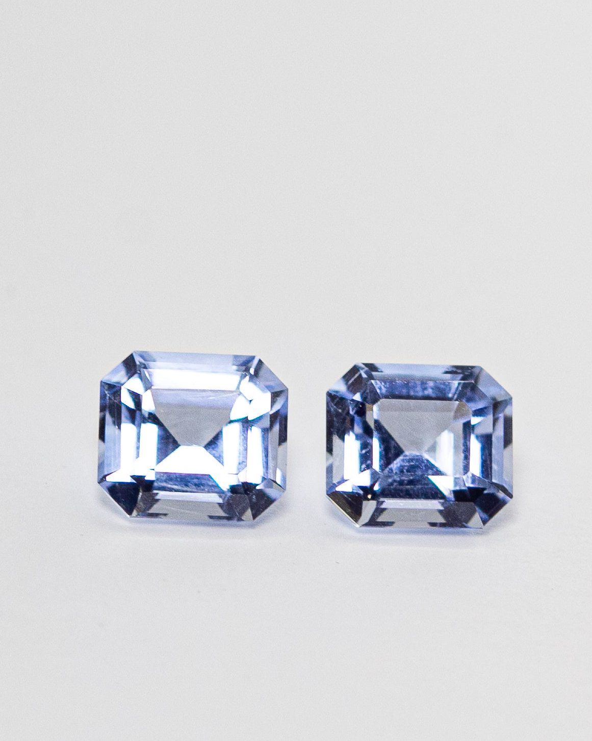 Пара аквамаринов в огранке ашер с сертификатом