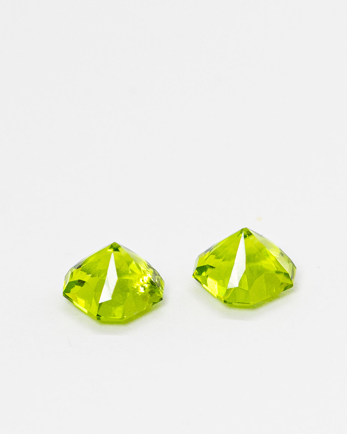 Peridots Pair 4ct in Assher Cut